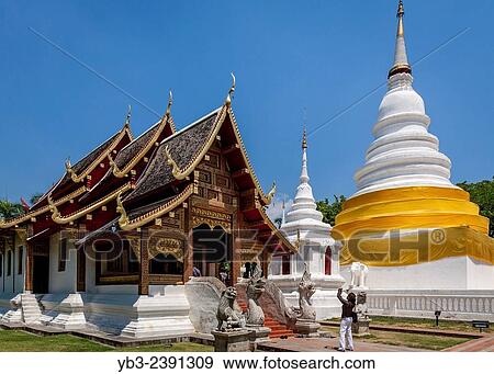 Wat Phra Singh, Chiang Mai, Thailand. View Large Photo Image Stock Photo - Wat Phra Singh, Chiang Mai, Thailand.. Fotosearch