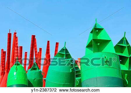 Waterway Markings and Buoys in Harbor, Norderney, East Frisia Island, North Sea, Lower Saxony, Germany. View Large Photo Image Stock Image - Waterway Markings and Buoys in Harbor, Norderney, East Frisia Island, North Sea, Lower Saxony, Germany.. Fotosearch