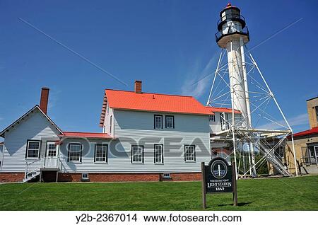 Picture - Whitefish Point Lighthouse Upper Peninsula Michigan.. Fotosearch