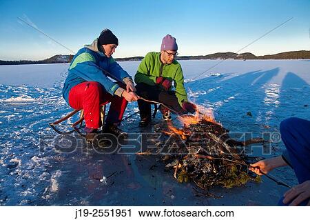 Winter picknick on lake, J? mtland Northern Sweden. View Large Photo Image Stock Image - Winter picknick on lake, J? mtland Northern Sweden.. Fotosearch