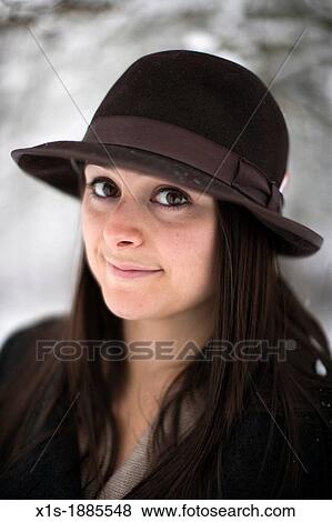 20-something, olive skinned, long hair girl outside in winter View Large Photo Image Stock Photo - 20-something, olive skinned, long hair girl outside in winter. Fotosearch