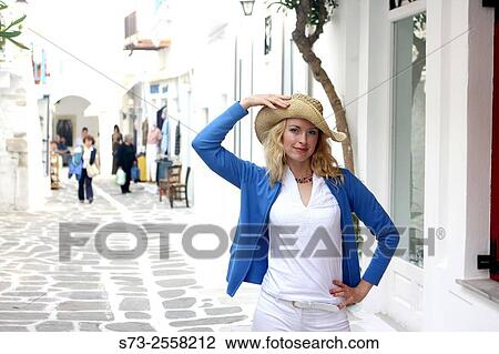 30 year old woman, Mykonos, Cyclades islands, Greece View Large Photo Image Stock Image - 30 year old woman, Mykonos, Cyclades islands, Greece. Fotosearch
