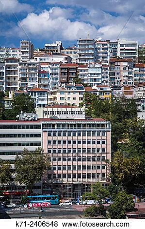 A view of the Cihangir hillside overlooking the Bosphorus in Istanbul, Turkey, Eurasia. View Large Photo Image Stock Photo - A view of the Cihangir hillside overlooking the Bosphorus in Istanbul, Turkey, Eurasia.. Fotosearch