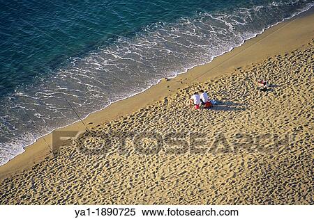 Stock Photography - Beach shore, Leucate plage, Radieuse coast, Aude, Languedoc-Roussillon, France. Fotosearch