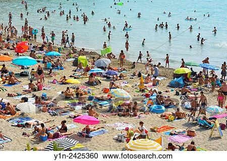 Beach With People In The Summer Plage De Sainte Croix La