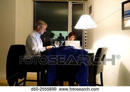 BOSTON MA. USA father and son at computer. View Large Photo Image Stock Photo - BOSTON MA. USA father and son at computer.. Fotosearch