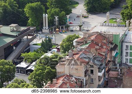 Bulgaria, Black Sea Coast, Varna, elevated view of Primorski Park, morning. View Large Photo Image Stock Photography - Bulgaria, Black Sea Coast, Varna, elevated view of Primorski Park, morning.. Fotosearch