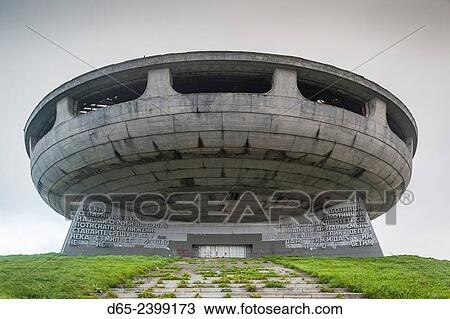 Bulgaria, Central Mountains, Shipka, Shipka Pass, ruins of the Soviet-era Buzludzha Monument, built to honor the Bulgarian Communist Party in1981, exterior, dawn. View Large Photo Image Stock Image - Bulgaria, Central Mountains, Shipka, Shipka Pass, ruins of the Soviet-era Buzludzha Monument, built to honor the Bulgarian Communist Party in1981, exterior, dawn.. Fotosearch