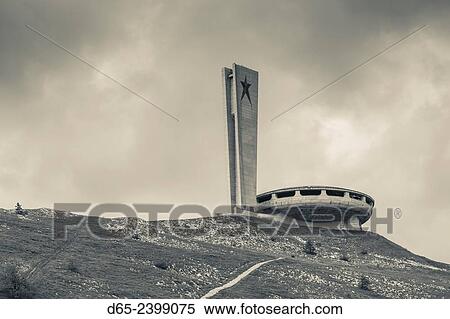Bulgaria, Central Mountains, Shipka, Shipka Pass, ruins of the Soviet-era Buzludzha Monument, built to honor the Bulgarian Communist Party in1981, late afternoon. View Large Photo Image Stock Photography - Bulgaria, Central Mountains, Shipka, Shipka Pass, ruins of the Soviet-era Buzludzha Monument, built to honor the Bulgarian Communist Party in1981, late afternoon.. Fotosearch
