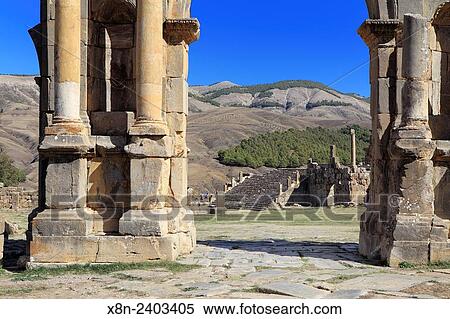 Caracalla arch, Ruins of ancient city Cuicul, Djemila, Setif Province, Algeria. View Large Photo Image Stock Photography - Caracalla arch, Ruins of ancient city Cuicul, Djemila, Setif Province, Algeria.. Fotosearch