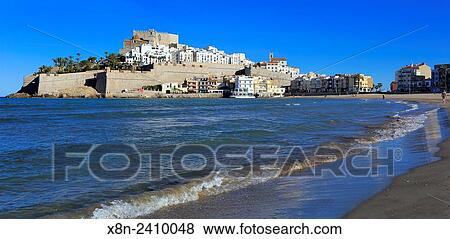 Castle, Peniscola, Valencian Community, Spain. View Large Photo Image Stock Photo - Castle, Peniscola, Valencian Community, Spain.. Fotosearch