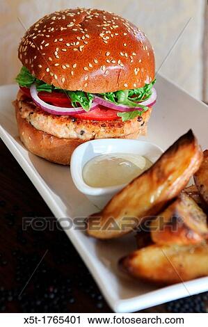 Stock Image - Chicken Burger. Fotosearch
