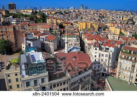 Cityscape from Galata tower, Istanbul, Turkey. View Large Photo Image Picture - Cityscape from Galata tower, Istanbul, Turkey.. Fotosearch