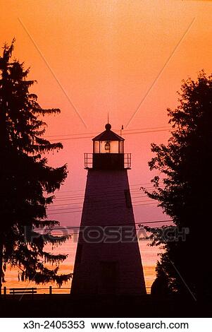 Concord Point Lighthouse at sunrise. View Large Photo Image Stock Image - Concord Point Lighthouse at sunrise.. Fotosearch
