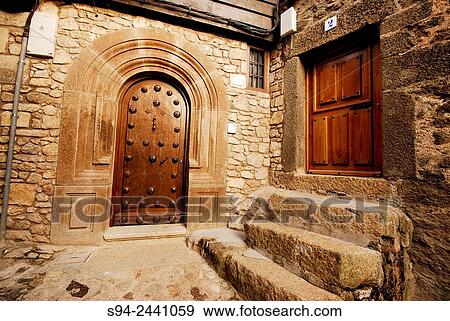 Stock Photo - Corner in La Alberca town, Salamanca, Spain.. Fotosearch
