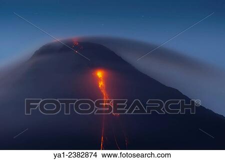 Costa Rica. La Fortuna, National park Volcan Arenal, night lava eruption of Arenal volcano View Large Photo Image Picture - Costa Rica. La Fortuna, National park Volcan Arenal, night lava eruption of Arenal volcano. Fotosearch