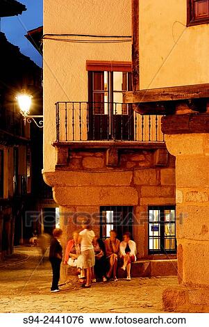 Stock Photograph - Detail of the Main square of La Alberca, Salamanca, Spain.. Fotosearch