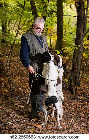 Elderly man caresses his dogs while looking for truffles in the woods one of the dogs looks into his pocket. View Large Photo Image Stock Image - Elderly man caresses his dogs while looking for truffles in the woods one of the dogs looks into his pocket.. Fotosearch