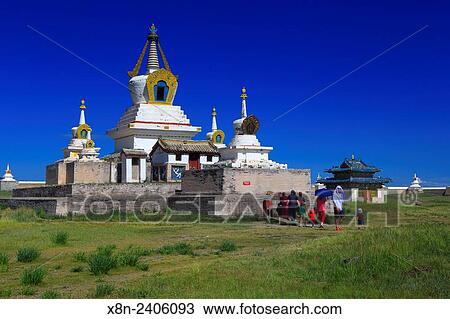 Stock Image - Erdene Zuu Buddhist monastery, Kharkhorin, Ovorkhangai Province, Mongolia.. Fotosearch