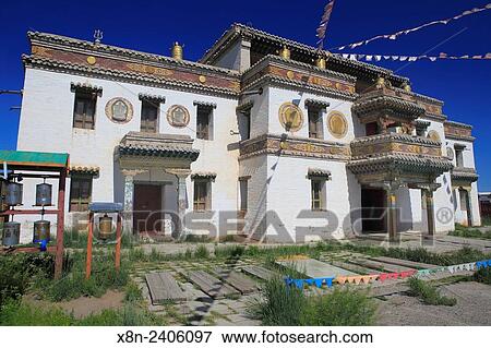 Stock Photo - Erdene Zuu Buddhist monastery, Kharkhorin, Ovorkhangai Province, Mongolia.. Fotosearch
