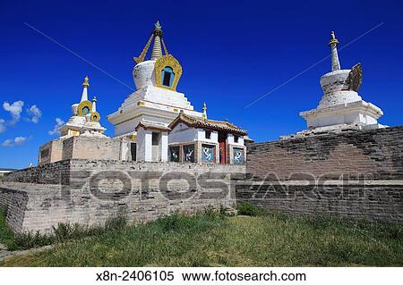 Erdene Zuu Buddhist monastery, Kharkhorin, Ovorkhangai Province, Mongolia. View Large Photo Image Stock Photography - Erdene Zuu Buddhist monastery, Kharkhorin, Ovorkhangai Province, Mongolia.. Fotosearch