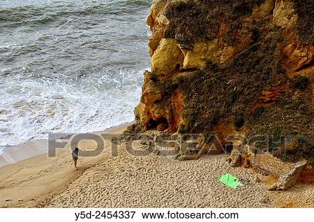 Europe, Portugal, Algarve, Western Algarve, Faro district, Lagos, Pinhao beach, single female looking for shells View Large Photo Image Stock Photo - Europe, Portugal, Algarve, Western Algarve, Faro district, Lagos, Pinhao beach, single female looking for shells. Fotosearch