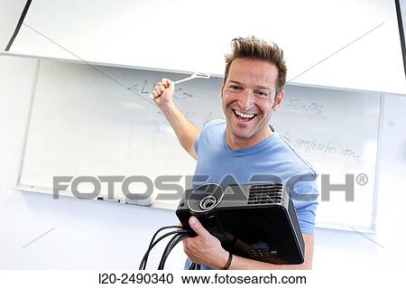 Executive with screen and projector. Office View Large Photo Image Stock Image - Executive with screen and projector. Office. Fotosearch