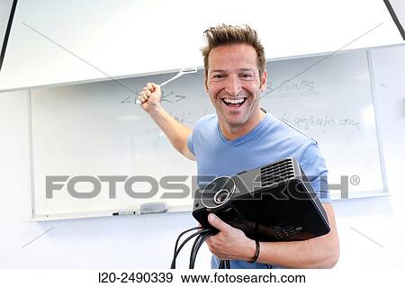 Executive with screen and projector. Office View Large Photo Image Stock Photo - Executive with screen and projector. Office. Fotosearch