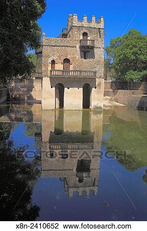Stock Image - Fassilides baths (1667), Gonder, Amhara region, Ethiopia.. Fotosearch