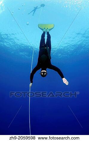 Stock Photo - Freediver, Mediterranean Sea, Kash, Turkey.. Fotosearch