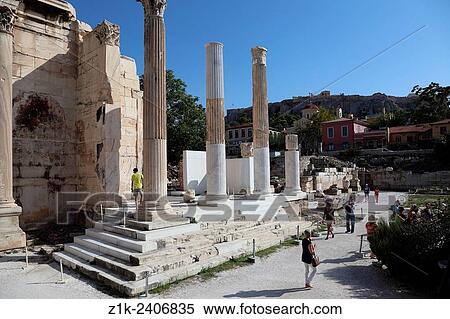Greece, Athens, Library of Hadrian Hadrian´s Library. View Large Photo Image Stock Photography - Greece, Athens, Library of Hadrian Hadrian´s Library.. Fotosearch