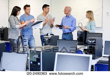 Group of teachers. Computer Academy. View Large Photo Image Stock Image - Group of teachers. Computer Academy.. Fotosearch
