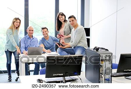 Group of teachers. Computer Academy. View Large Photo Image Stock Photo - Group of teachers. Computer Academy.. Fotosearch