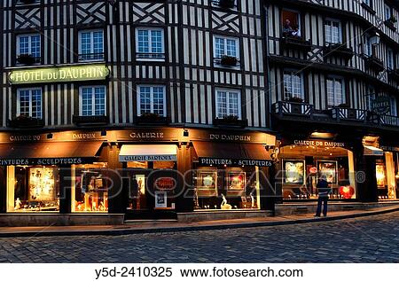 Honfleur by night, Normandy, France. View Large Photo Image Stock Photography - Honfleur by night, Normandy, France.. Fotosearch