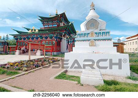 Stock Image - Ivolginsky Datsan - Buddhist Temple, Buryatia, Russian Federation.. Fotosearch