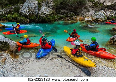 Kayak, Soca river, Soca Valley, Julian Alps, Municipality of Bovec, Slovenia, Europe. View Large Photo Image Stock Image - Kayak, Soca river, Soca Valley, Julian Alps, Municipality of Bovec, Slovenia, Europe.. Fotosearch