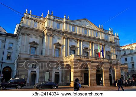 La Scala opera house (1778), Milan, Lombardy, Italy. View Large Photo Image Picture - La Scala opera house (1778), Milan, Lombardy, Italy.. Fotosearch