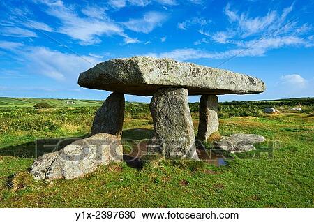 Lanyon Quoit is a megalithic burial dolmen from the Neolithic period, circa 4000 to 3000 BC, near Morvah on the Penwith peninsula, Cornwall, England. View Large Photo Image Stock Image - Lanyon Quoit is a megalithic burial dolmen from the Neolithic period, circa 4000 to 3000 BC, near Morvah on the Penwith peninsula, Cornwall, England.. Fotosearch