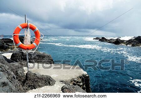 Lifesaver in Faial island, Azores, Portugal. View Large Photo Image Stock Photo - Lifesaver in Faial island, Azores, Portugal.. Fotosearch