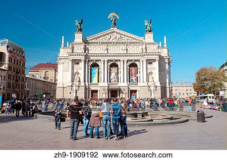 Stock Image - Lvov opera and ballet theater, Lviv, Ukraine, Eastern Europe. Fotosearch