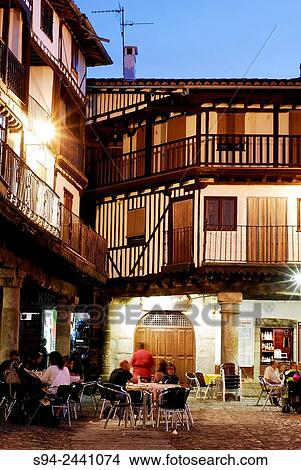 Picture - Main square of La Alberca, Salamanca, Spain.. Fotosearch
