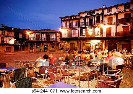 Stock Image - Main square of La Alberca, Salamanca, Spain.. Fotosearch