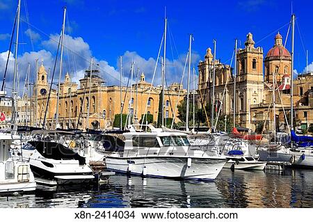 Marine between Isla and Birgu, Malta. View Large Photo Image Picture - Marine between Isla and Birgu, Malta.. Fotosearch