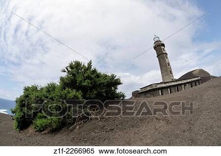 Old lighthouse beside the new volcano in Faial, Azores, Portugal. View Large Photo Image Stock Photography - Old lighthouse beside the new volcano in Faial, Azores, Portugal.. Fotosearch