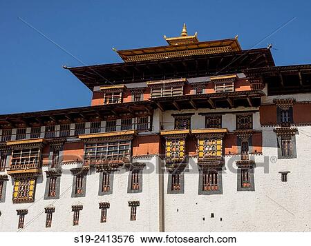 Paro Dzong, Bhutan View Large Photo Image Stock Photograph - Paro Dzong, Bhutan. Fotosearch