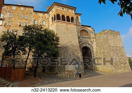 Perugia, Etruscan arch, Umbria, Italy. View Large Photo Image Stock Image - Perugia, Etruscan arch, Umbria, Italy.. Fotosearch