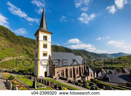 Picturesque St. Laurentius Church (St. Lawrence´s Church) in Bremm, Rhineland-Palatinate, Germany, Europe View Large Photo Image Stock Image - Picturesque St. Laurentius Church (St. Lawrence´s Church) in Bremm, Rhineland-Palatinate, Germany, Europe. Fotosearch