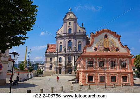 Pilgrimage town Altötting, Basilica of St. Anna, Neo-Baroque church, Altoetting, Upper Bavaria, Bavaria, Germany,. View Large Photo Image Stock Photograph - Pilgrimage town Altötting, Basilica of St. Anna, Neo-Baroque church, Altoetting, Upper Bavaria, Bavaria, Germany,.. Fotosearch