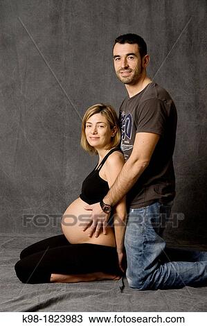 Stock Image - Pregnant woman. Fotosearch