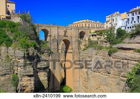 Puente Nuevo bridge, Ronda, Andalusia, Spain. View Large Photo Image Stock Photo - Puente Nuevo bridge, Ronda, Andalusia, Spain.. Fotosearch